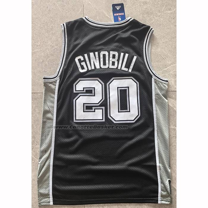 Maglia San Antonio Spurs Manu Ginobili No 20 Icon 2025-26 Nero
